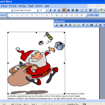 Clip art image inserted