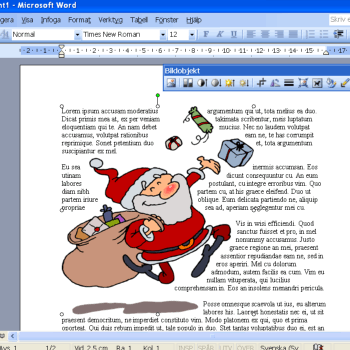 Text wrapped around clip art